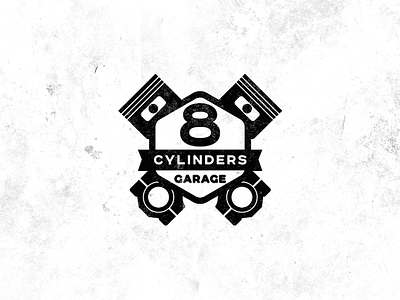8 cylinders 8 auto car cylinders garage logo piston pistons