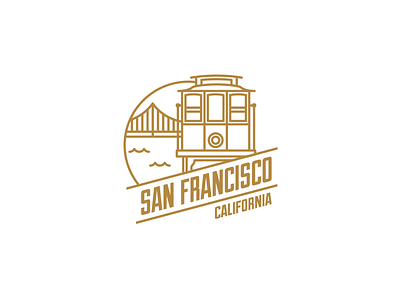San Francisco badge city flat icon logo retro san francisco san francisco logo sf tram