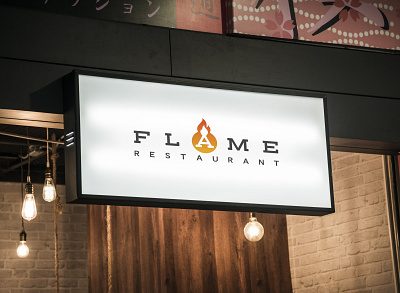 Flame Restaurant Hoarding Board banners branding designs flame flame restaurant graphic design logo mockups restaurant rohit shakya rs illustrations