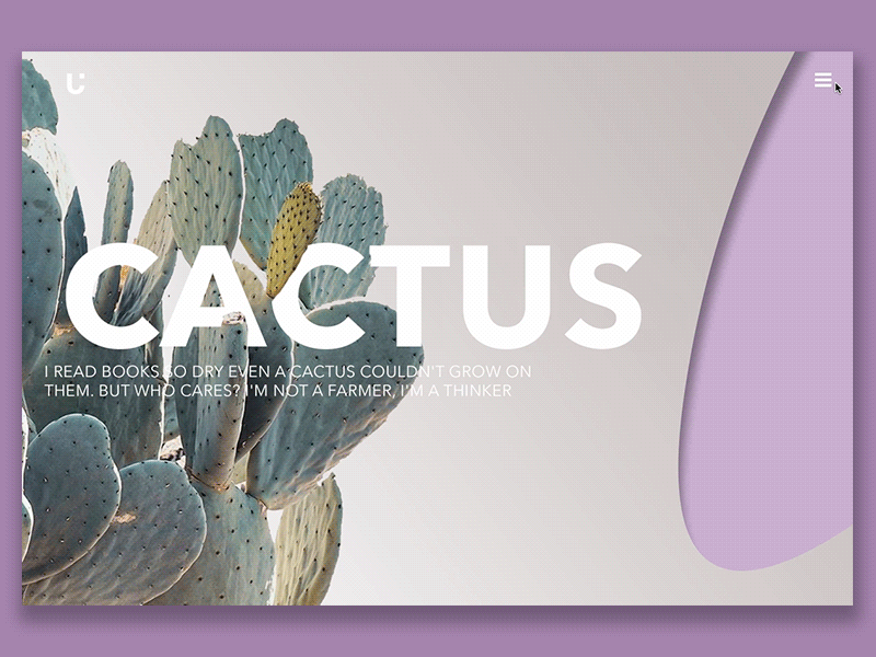 cactus site animation bubble cactus concept desktop gif menu plant plants site ui violet