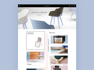 Owl_magazine blog chair concept furniture grid home page landing site web
