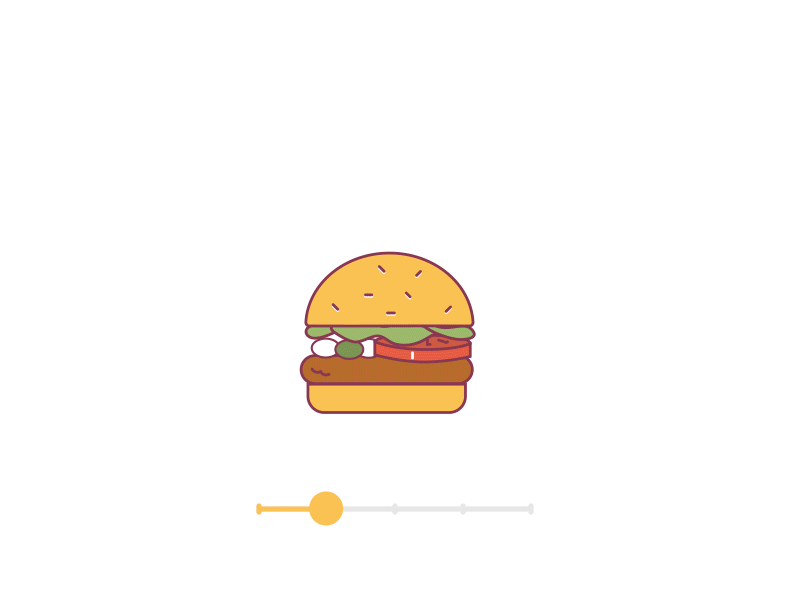 Meal time! ae burger food meal size slider user interface