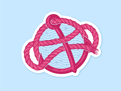 Dribbble - Anchor anchor contest illustration rebound rope sea sticker stickermule wind