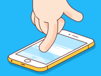 Digital Workout loop walk cycle run isometric iphone feed tapis roulant scrolling scroll infinite hand finger workout illustration after effects