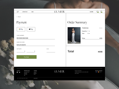 Credit Card Checkout "LA MER" 002 design dress figma footer header online shop style ui ux