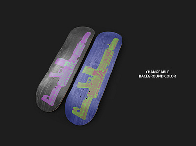 Realistic Skateboard Deck Mockup 6 apparel artwork board branding design mockup skate deck skateboard skateboard mockup