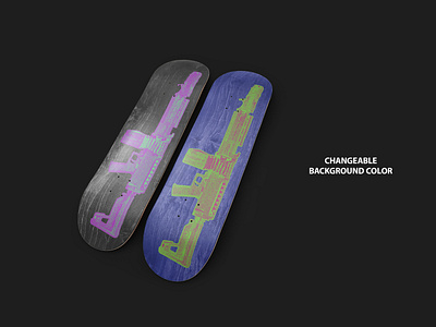 Realistic Skateboard Deck Mockup 6
