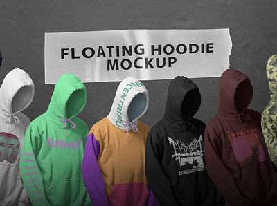 Realistic Floating Hoodie Mockup apparel artwork branding design hoodie jumper mockup pullover sweetshirt template