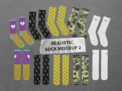 Realistic Sock Mockup 2 apparel artwork branding design graphic design mockup sock socks mockup template