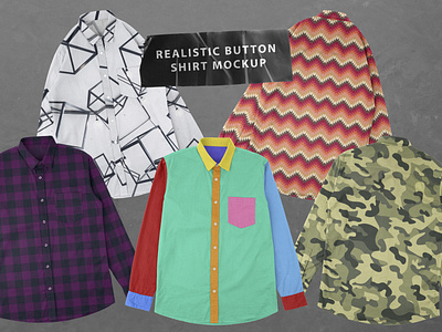 Realistic Button Shirt Mockup