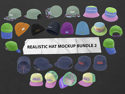 Realistic Hat Mockup Bundle 2