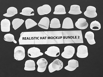 Realistic Hat Mockup Bundle 2