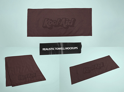 Realistic Towel Mockups apparel artwork branding design graphic design mockup template textile