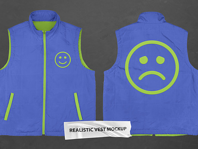 Realistic Vest Mockup apparel artwork branding design graphic design mockup realistic template