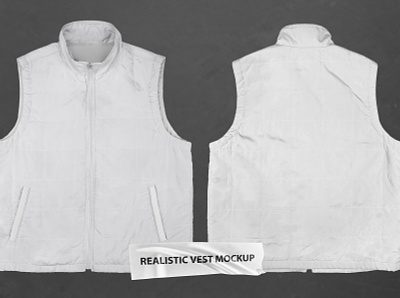 Realistic Vest Mockup apparel artwork branding design graphic design mockup realistic template