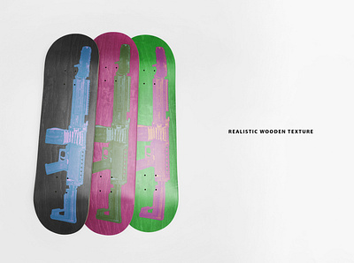 Realistic Skateboard Deck Mockup 8 apparel artwork branding design graphic design mockup skateboard design template