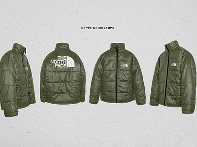 Realistic Puffer Jacket Mockup apparel artwork branding design graphic design mockup puffer template