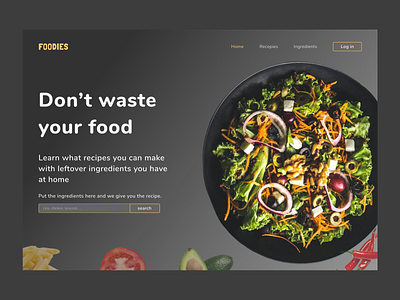 Daily UI #003 - Landing Page dailyui design food ui ux uxui webdesign