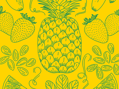 Menu Illustration fruit illustration lineart linework procreate procreateapp