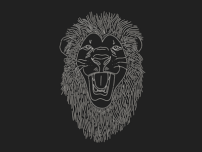 Lion animal illustration lineart lineillustration linework lion roar