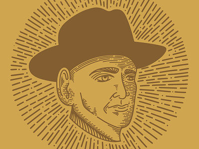 Gold Guy in Hat illustration line illustration line work