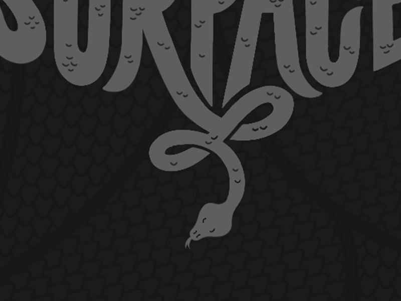 Closeup serpent snake illustration lettering