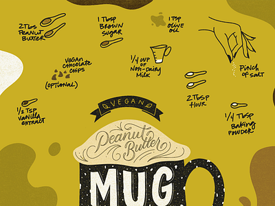 Mug Cake Recipe hand drawn illustration lettering recipe vegan