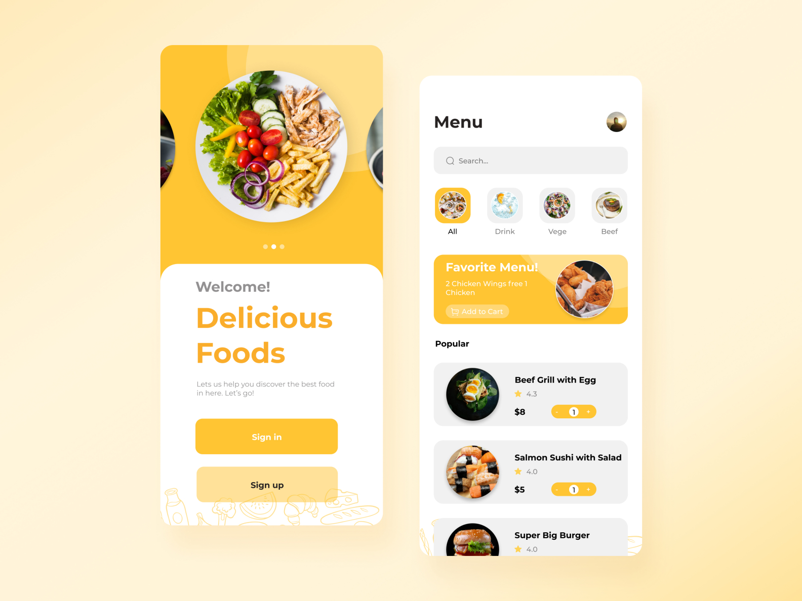 Food Delivery Mobile App by Ashfa Nurfaizi on Dribbble