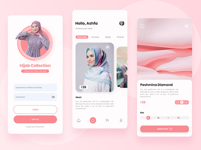 Fashion Moslem UI Mobile App app branding design fashion graphic design mobile app ui ux women