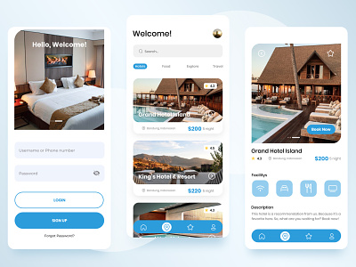Hotel Booking Mobile App - UI Design booking branding graphic design hotel mobile app ui
