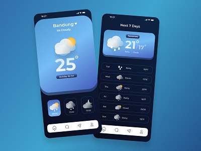 Weather Mobile App app branding design ui ux vector weather