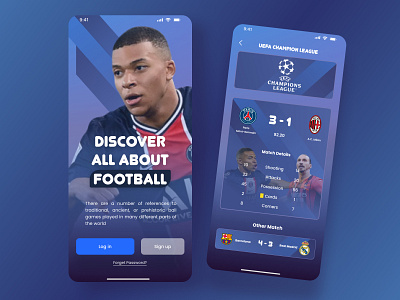Football Manager Mobile App UI Design