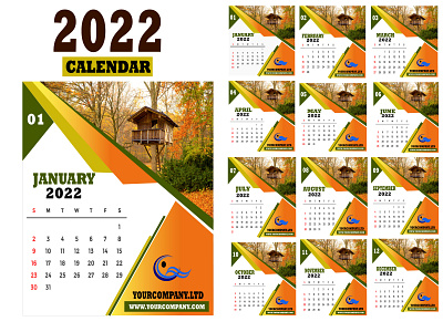 Modern Calendar Template 2022 Design business calendar calendar template company creative design graphic design hospitals illustration offices printed