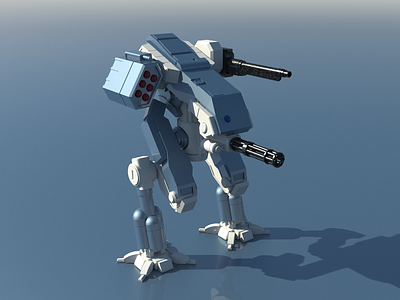 Illustration of a Mechwarrior robot low poly 3D 3d cinema 4d design illustration low poly mechwarrior robot sketchup