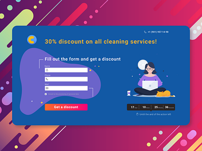 Discount cleaning services adobe xd adobexd announcement art design discount figma flat icon illustration logo sketch ui ui pack ux ux ui vector web web design website