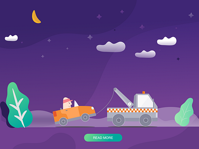 Night car art design figma figmadesign flat illustration sketch ui ux vector web webdesig website