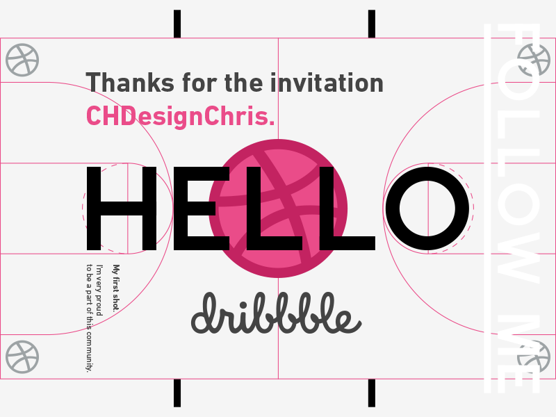 Hello Dribbble shot typography first shot hello dribbble debut