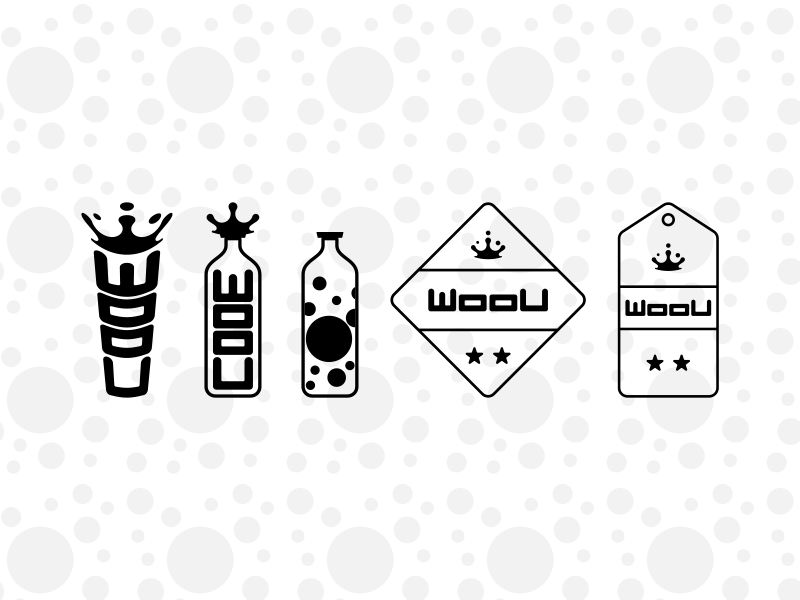 Woou Badge typography symbol mark logo fashion brand branding brand identity