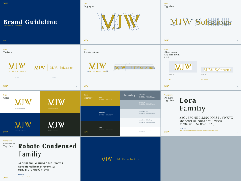 MJW Brabd Guideline visualidentity vi ci brandguideline corporateidentity mark symbol logo branding brand identity typography