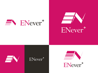 ENever+ Logo design brand identity branding design icon logo mark symbol typography