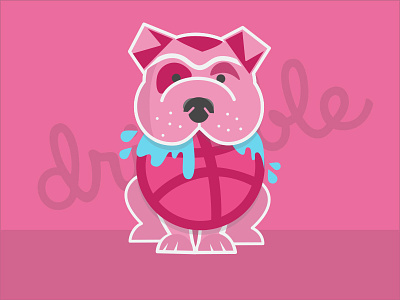 Bulldog on Dribbble bulldog debut dog dribbble english bulldog first shot icon illustration invitation thank you