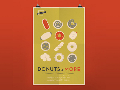 Donut Shop Poster Series donuts doughnuts illustration mid century modern poster poster series