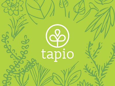 Tapio Logo with Hand-Drawn Pattern drawn pattern handdrawn illustration logo pattern plant plant logo plants tapio