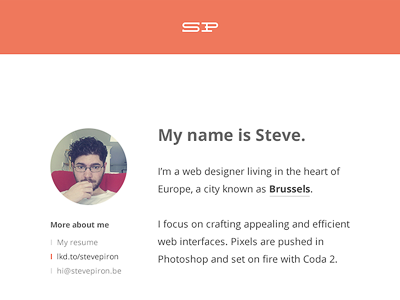 Portfolio redesign about me belgium brussels esiaj minimal portfolio vcard website white