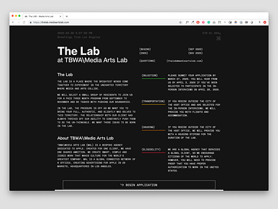 The Lab Website animation black brand contemporary design interaction interactive recruiting web webdesign website design