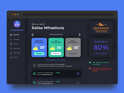 Motorcycle school student platform app graphic design ui ux