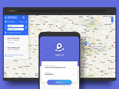 distanta.ro - desktop and mobile app branding design logo ui ux