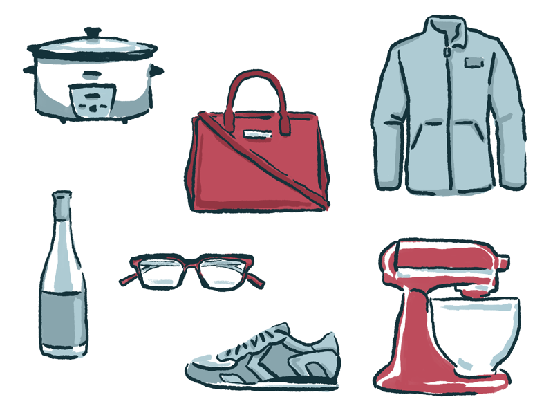 Popular Products illustration glasses crockpot wine sneaker purse north face kitchenaid