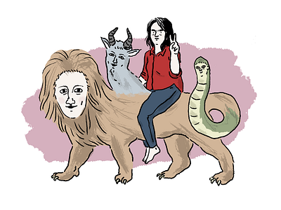 Mark Zuckerberg fan art chimera fan art fantasy goat illustration lion mark zuckerberg snake