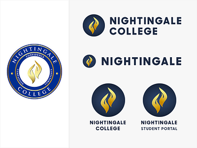 Nightingale College logo concepts college daily ui for profit bloodsuckers logo redesign